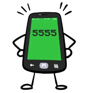 😑 5555 Cartoon, Handy, Mobil, Figur, Digital, Zahl, Animiert, Humor whatsapp sticker