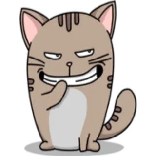 😏 gatto, sorrisetto, animale, carino, cartone animato whatsapp sticker