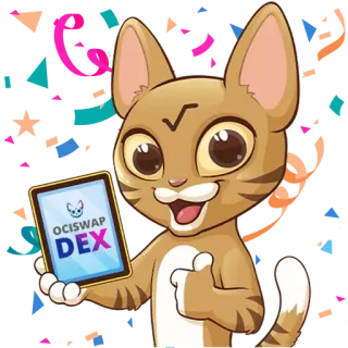 📱 OCISWAP DEX gato, cripto, OCISWAP, DEX, activo digital telegram sticker