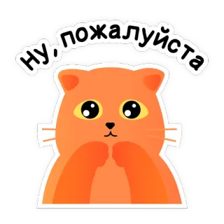 🥺 Ну, пожалуйста кот, милый, пожалуйста, просит, русский, стикер, животное telegram sticker