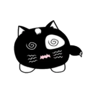 😵 gato, pegatina, ojos de remolino, dibujos animados telegram sticker