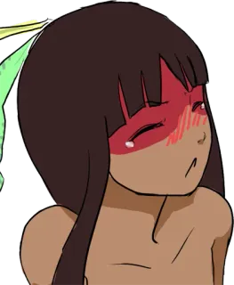 😢 토착, 만화, 얼굴 붉힘, 원주민, 캐릭터 telegram sticker