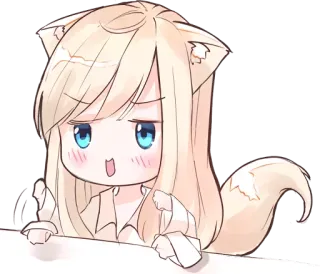 😏 Chibi, Anime, Manga, Mignon, Renard, Kemonomimi whatsapp sticker