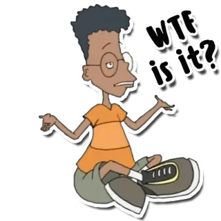 🤷‍♂️ WTF is it? Phim hoạt hình, Câu hỏi, Biểu cảm, Bối rối, Nhân vật, Tiếng lóng telegram sticker