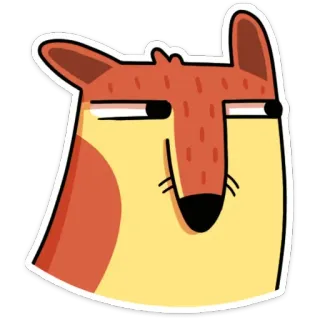 👀 volpe, animale, cartone animato, soddisfatto, furbo, arancione whatsapp sticker