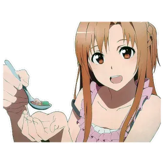 🥄 Asuna Yuuki Sword Art Online Anime, Ragazza, Sword Art Online, Asuna Yuuki, Cibo, Cucchiaio telegram sticker