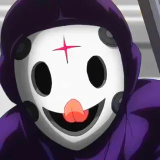 💜 anime, mask, character, tongue, creepy, hoodie telegram sticker