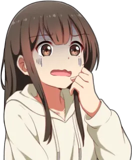 😨 Anime, Mädchen, verängstigt, nervös, ängstlich, besorgt whatsapp sticker