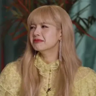🌼 Lisa femme, portrait, cheveux blonds, personne, célébrité, pleurer whatsapp sticker