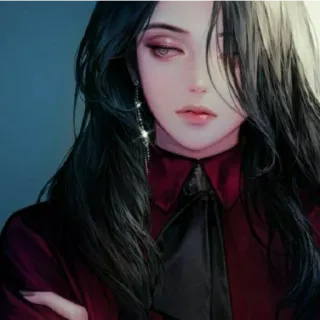 😁 phụ nữ, chân dung, nghệ thuật, hình minh họa, vẻ đẹp, nghệ thuật kỹ thuật số telegram sticker