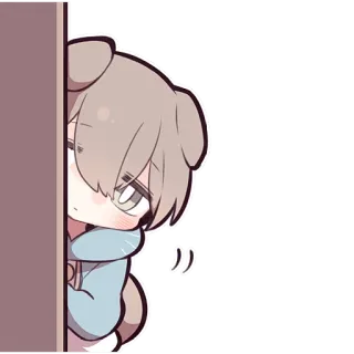 😶 アニメ, 犬, 漫画, 可愛い, 恥ずかしがり屋, 隠れる telegram sticker