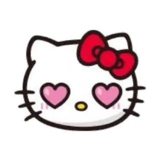 😻 Hello Kitty Hello Kitty, Sanrio, каваий, кошка, глаза-сердечки, милый telegram sticker