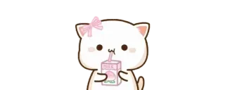 🔰 MILK gatto, latte, kawaii, carino, animale, cartone animato telegram sticker