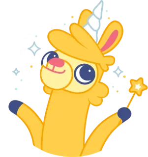 🤩 Lama, Einhorn, Lama-Einhorn, Cartoon telegram sticker