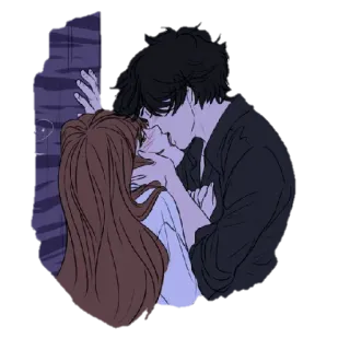😘 поцелуй, любовь, пара, романтика telegram sticker