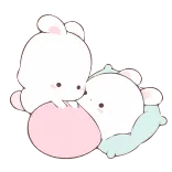 😴 귀여운, 카와이, 토끼, 바니, 동물, 파스텔, 사랑스러운 telegram sticker