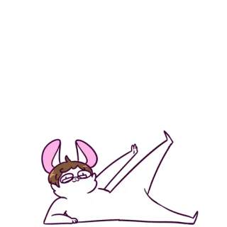 🏃 Cartone animato, Animale, Coniglio, Coniglio, Carino, Animato telegram sticker