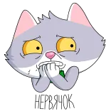 😬 gato, animal, lindo, sticker, expresión, triste, molesto telegram sticker