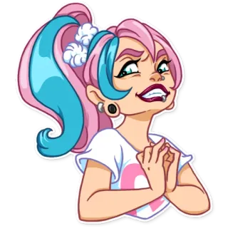 😏 Cartoon, Frau, Sticker, Weiblich, Mädchen telegram sticker