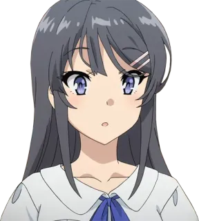 😮 Mai Sakurajima Rascal Does Not Dream of Bunny Girl Senpai anime, girl, cute, schoolgirl, bunny girl, waifu, cartoon, kawaii telegram sticker