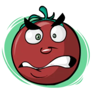 😠 tomat, marah, sayur, kartun, buah whatsapp sticker