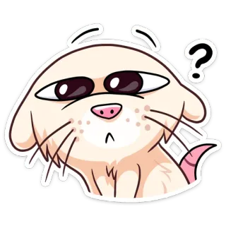 ❓ หมา, น่ารัก, คำถาม, การ์ตูน, สติกเกอร์, สับสน telegram sticker