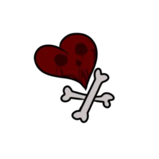 ❤️ череп, сердце, кости, опасность, смерть, символ telegram sticker