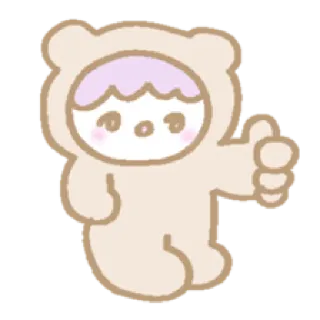 👍 หมี, ยกนิ้วโป้ง, เชิงบวก, น่ารัก, มาสคอต telegram sticker