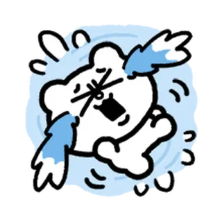💨 漫画, 動物, クマ, 可愛い, 表情, びっくり, サプライズ, ステッカー telegram sticker
