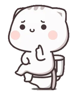 🤔 gato, banheiro, dedo do meio, ofensivo, desenho animado telegram sticker