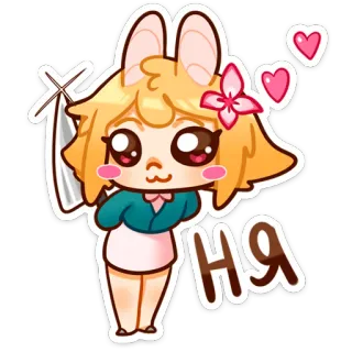 ☺️ НЯ アニメ, 可愛い, 漫画, かわいい, ウサギ, ハート whatsapp sticker