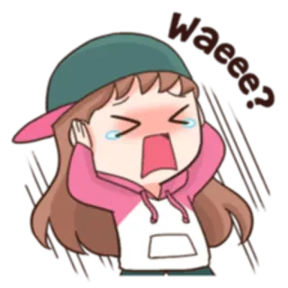 😱 Waaaaa? 泣く, 女の子, アニメ, 悲しい, 落ち込む whatsapp sticker