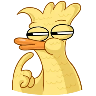 🤔 утка, мультик, птица, смешной, желтый telegram sticker