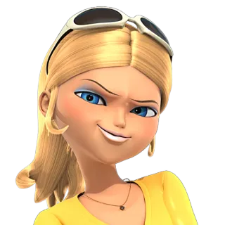 😈 Chloe Bourgeois Miraculous: Tales of Ladybug & Cat Noir Chloé Bourgeois, Miraculous Ladybug, Queen Bee, Personnage de dessin animé, Série animée, Cheveux blonds telegram sticker