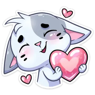 😍 kot, serce, miłość, słodki, zwierzę, kreskówka whatsapp sticker