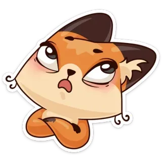🙄 fox, cartoon, animal, sticker telegram sticker