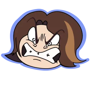 😡 en colère, dessin animé, visage, expression, frustré, personnage telegram sticker