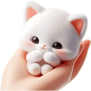 ☺️ gatto, gattino, carino, kawaii, mano, animale telegram sticker
