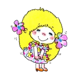 ☺️ cartoon, girl, flowers, cute, illustration, sticker telegram sticker