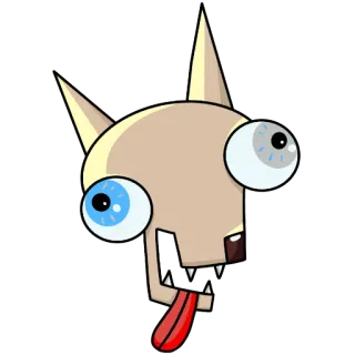 🤪 perro, dibujo animado, ojos, loco, lengua, divertido, animal, mascota telegram sticker