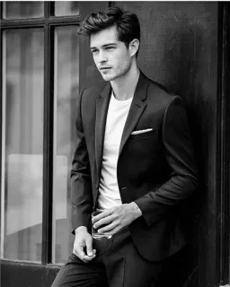 🔥 homme, costume, mode, style, portrait, noir et blanc telegram sticker