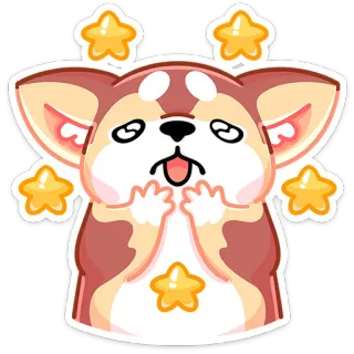 🐕 개, 스티커, 이모티콘, 만화, 귀여운, 동물, 슬픈, 별 telegram sticker