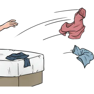 😤 의류, 침실, 침대, 세탁, 청소, 옷 telegram sticker