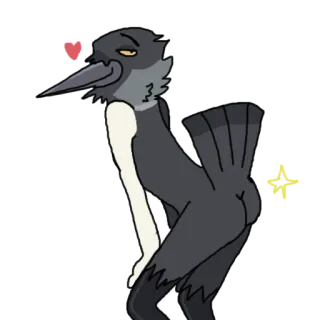 🔥 uccello, cartone animato, animale, personaggio telegram sticker