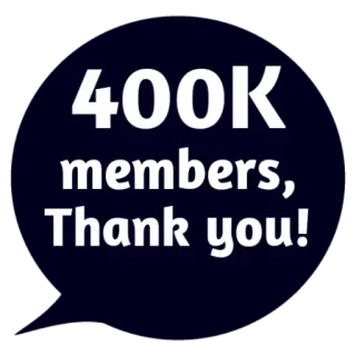 😵 400K members, Thank you! membros, obrigado, celebração, comunidade, marco, seguidores telegram sticker