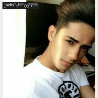 😃 Lucky the Styles hombre, persona, retrato, joven, estiloso, pelo, adolescente whatsapp sticker