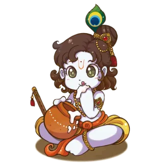 😋 Krishna 印度教, 神, 神话, 神祇, 印度 telegram sticker