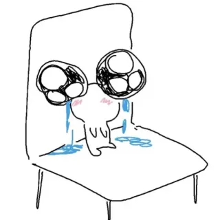 ☺️ плачущий, стул, грустный, слезы, рисунок telegram sticker
