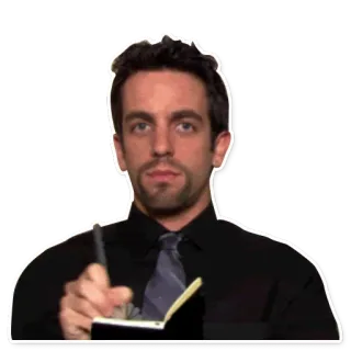 ✍️ Ryan Howard The Office Райан Говард, Офис, письмо, блокнот, ручка whatsapp sticker