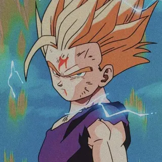 😂 Gohan Dragon Ball Z anime, gohan, dragon ball z, super saiyan, cartoon, fighting telegram sticker